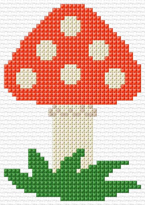 Fly Agaric free cross-stitch pattern