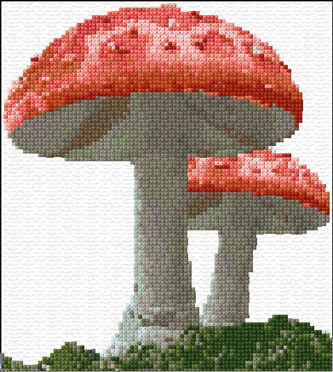 Fly Agaric free cross-stitch pattern