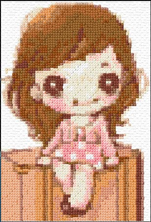 Girl free cross-stitch pattern