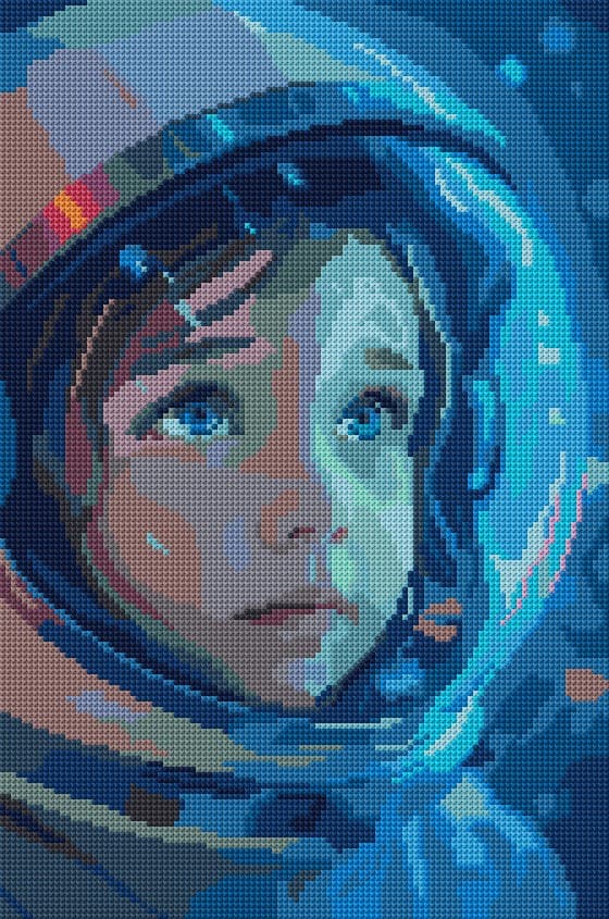 Astronaut free cross-stitch pattern