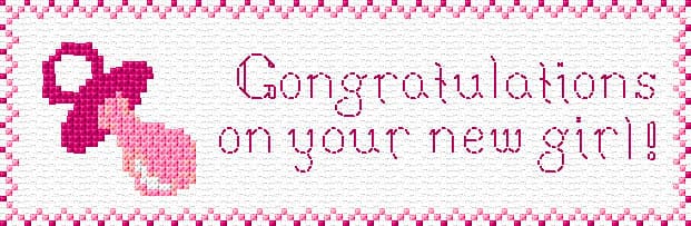 Baby Girl Card free cross-stitch pattern