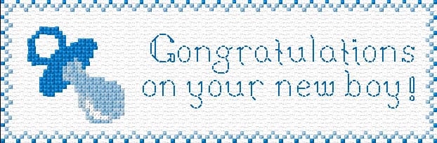 Baby Boy Card free cross-stitch pattern