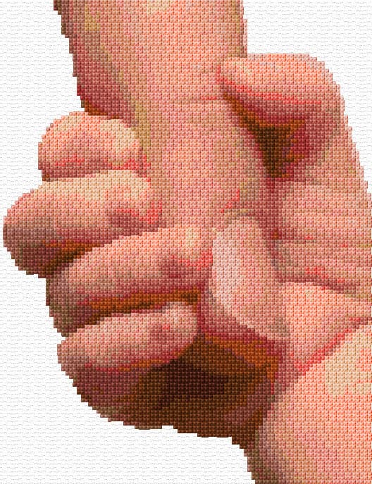 Baby Hand free cross-stitch pattern