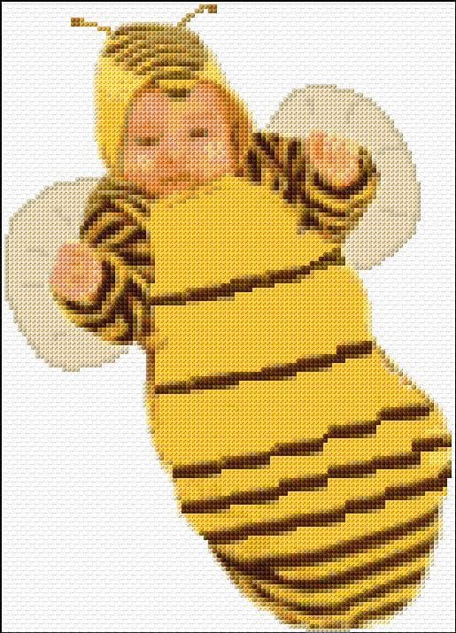 Baby Bee free cross-stitch pattern