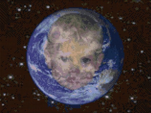 Globe Kid free cross-stitch pattern