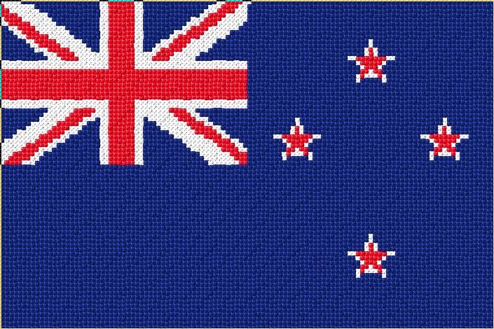 New Zealand Flag free cross-stitch pattern