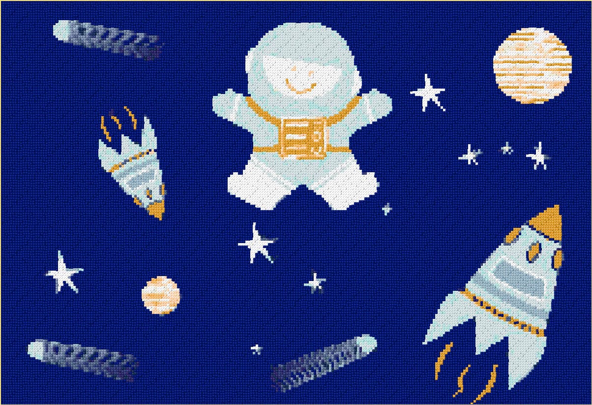 Space free cross-stitch pattern