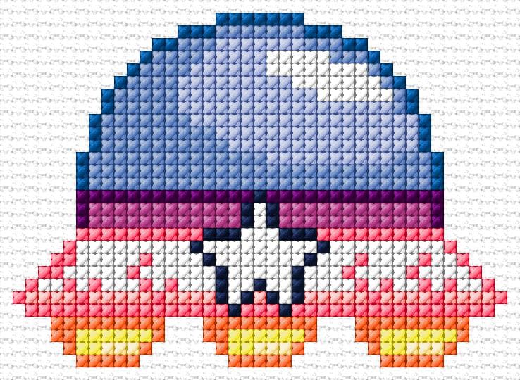 Spaceship free cross-stitch pattern