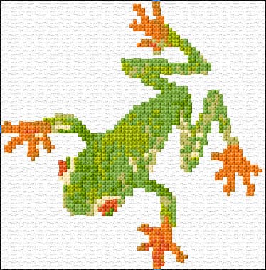Green Frog free cross-stitch pattern