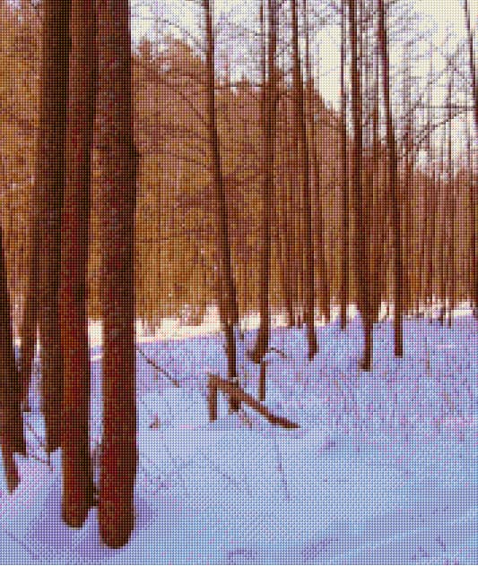 Winter Forest free cross-stitch pattern
