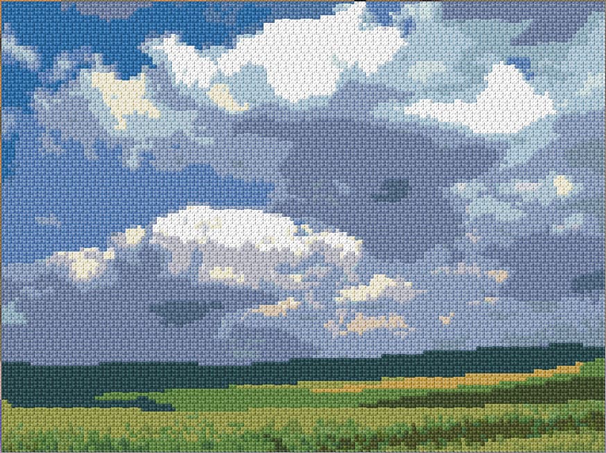 Landscape free cross-stitch pattern