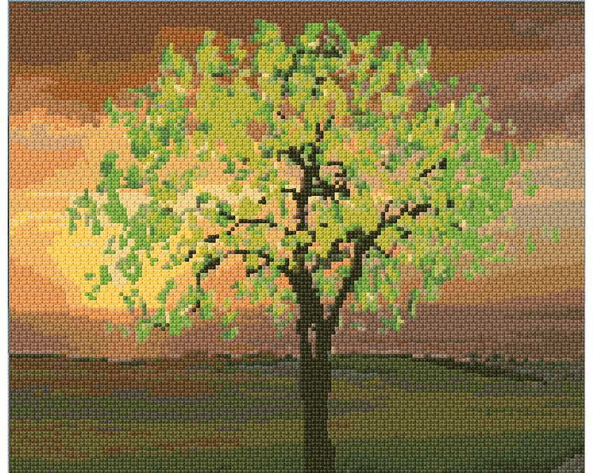 Evening free cross-stitch pattern