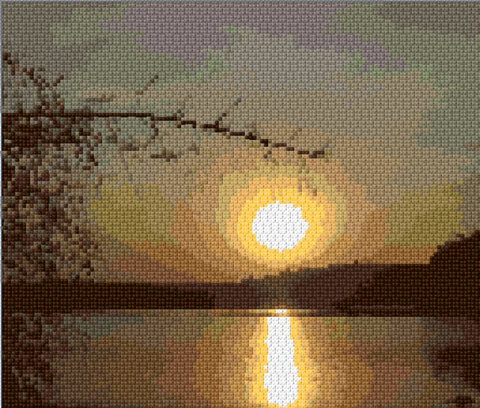 Sunset free cross-stitch pattern