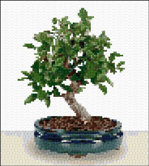 Bonsai free cross-stitch pattern