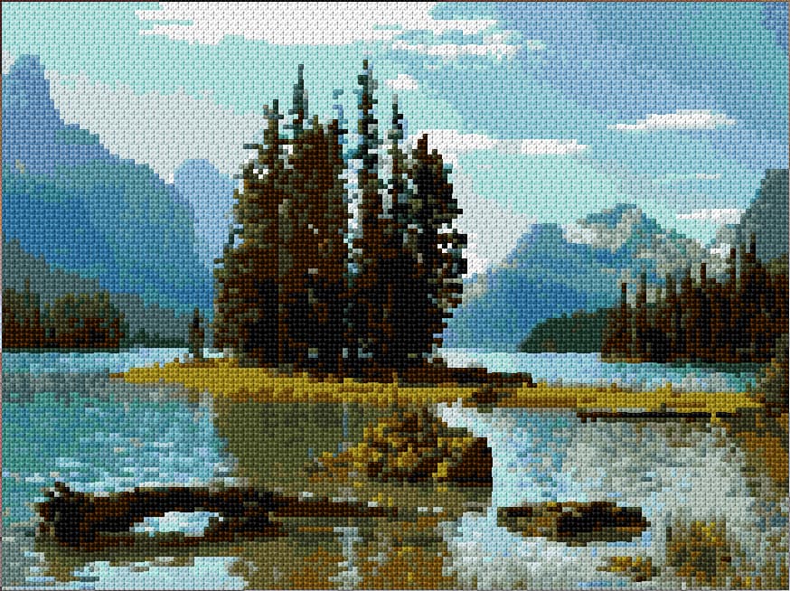 Landscape free cross-stitch pattern