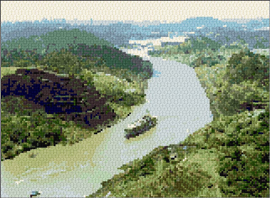 Panama Canal free cross-stitch pattern