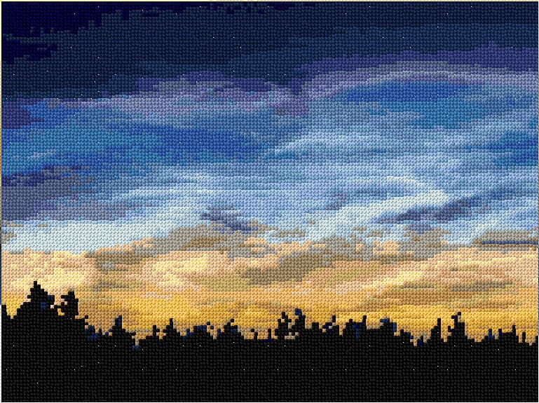 Night free cross-stitch pattern