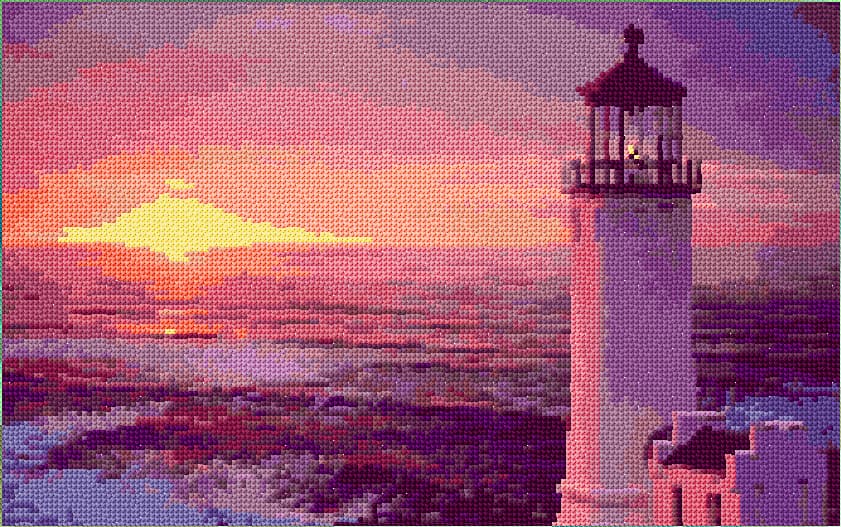 Lighthouse free cross-stitch pattern