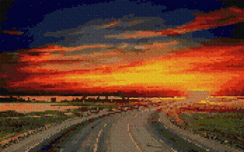 Highway free cross-stitch pattern