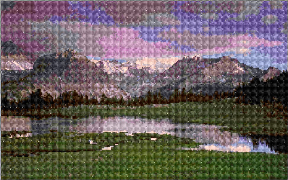 Mountain free cross-stitch pattern
