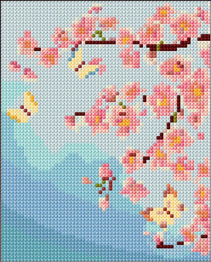 Spring free cross-stitch pattern
