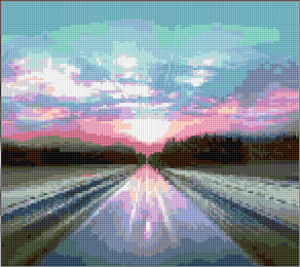 Road free cross-stitch pattern