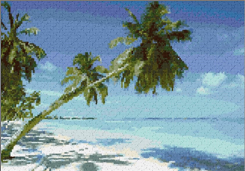 Mauritius Island free cross-stitch pattern