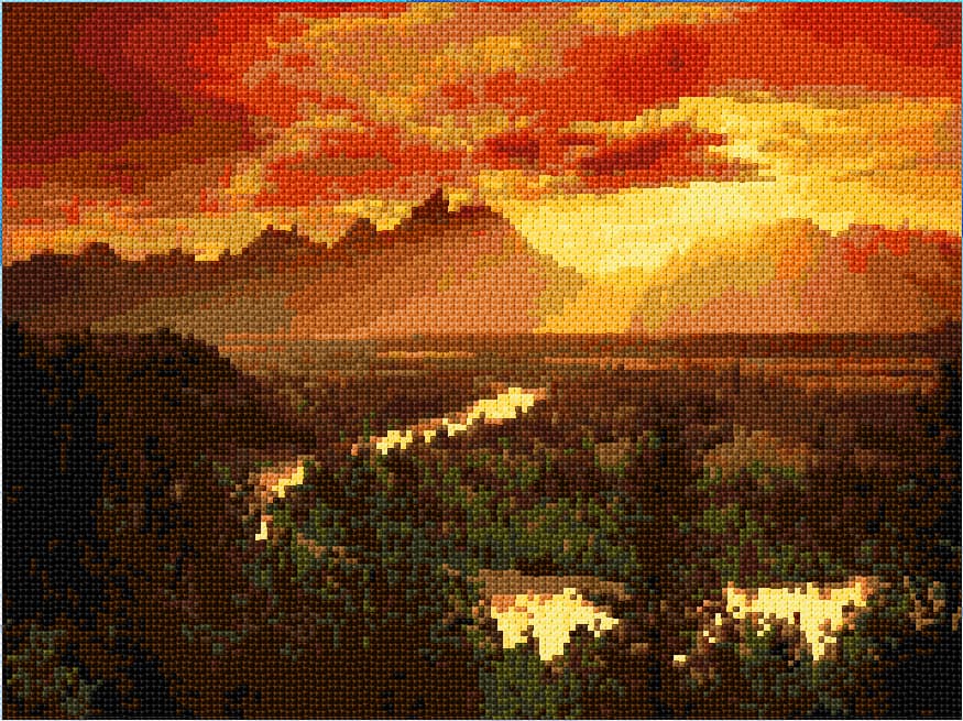 Landscape free cross-stitch pattern