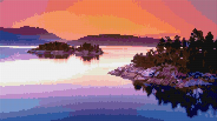 Lake free cross-stitch pattern
