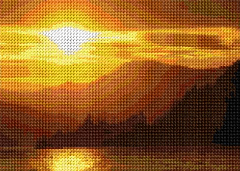 Sunset free cross-stitch pattern