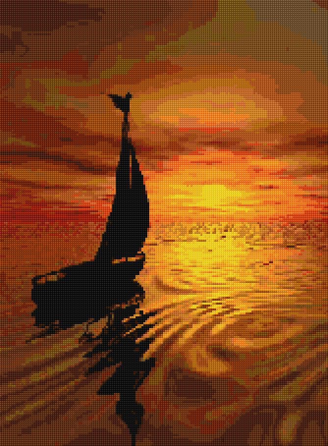 Sailboat free cross-stitch pattern
