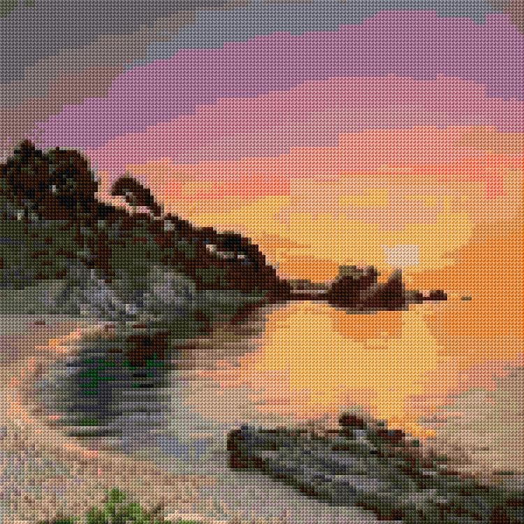Sea Sunset free cross-stitch pattern