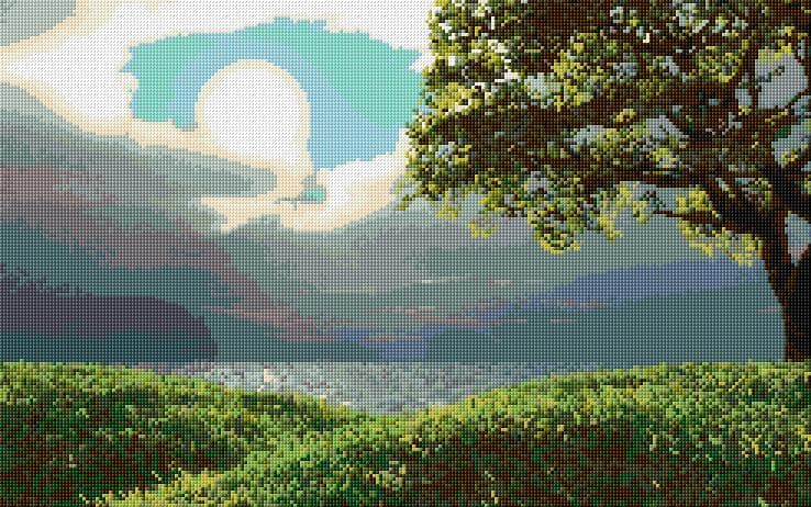 Evening free cross-stitch pattern