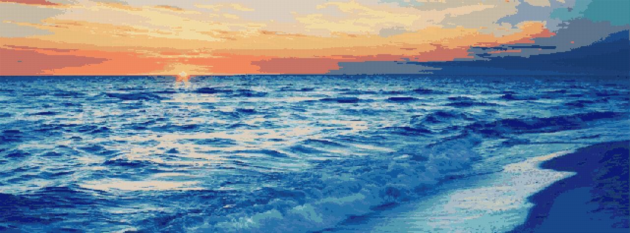 Sea Sunset free cross-stitch pattern