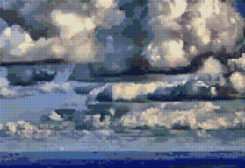 Clouds free cross-stitch pattern