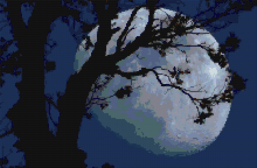 Night free cross-stitch pattern