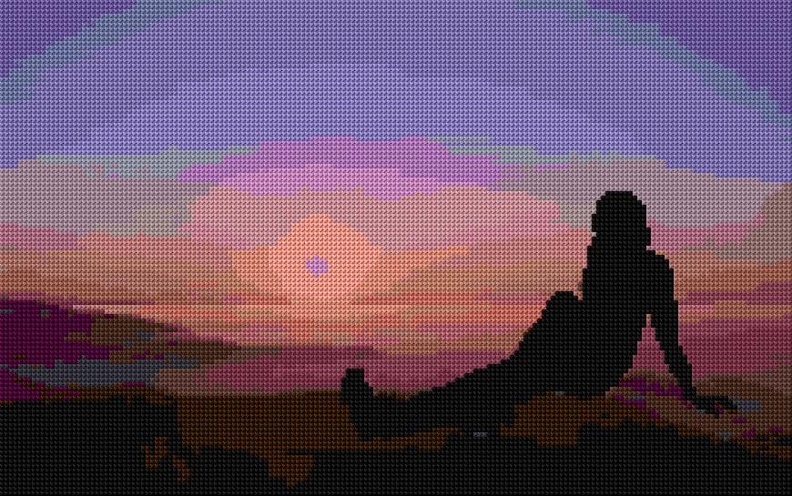 Sunset free cross-stitch pattern