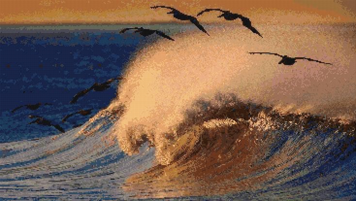 Ocean Wave free cross-stitch pattern