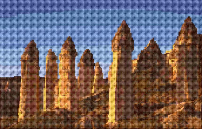 Fairy Chimneys of Cappadocia free cross-stitch pattern