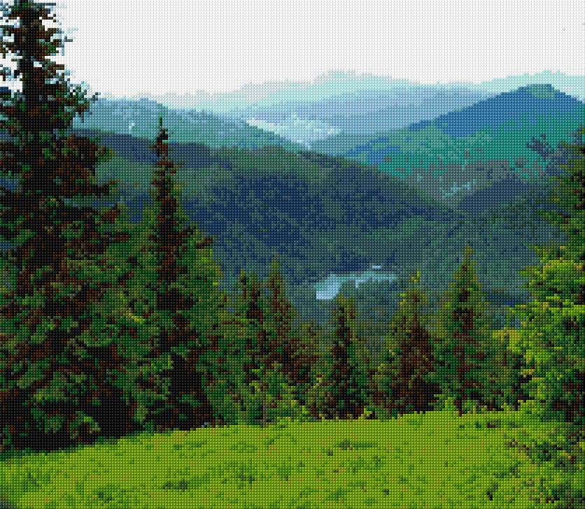Carpathian Mountains free cross-stitch pattern