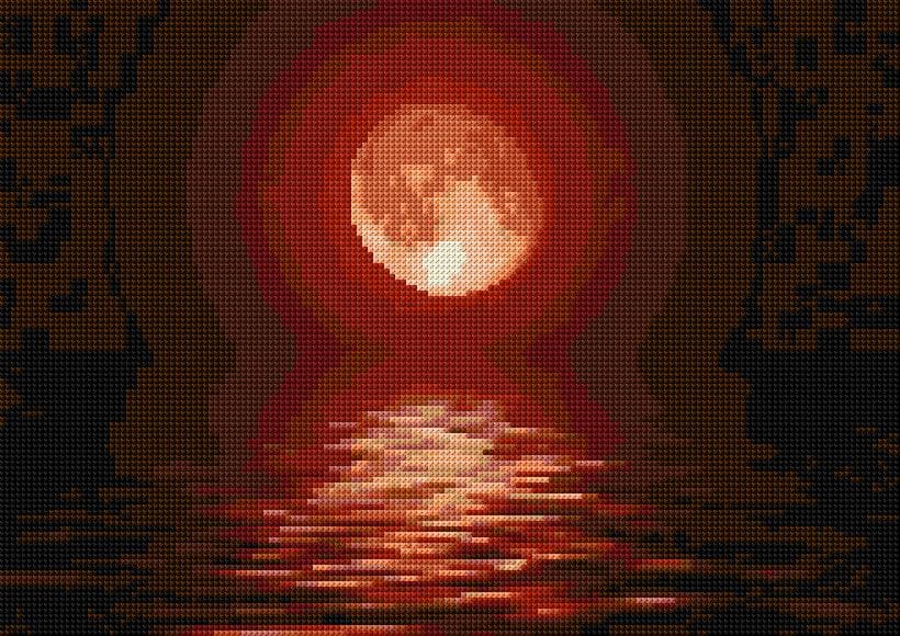 Night free cross-stitch pattern
