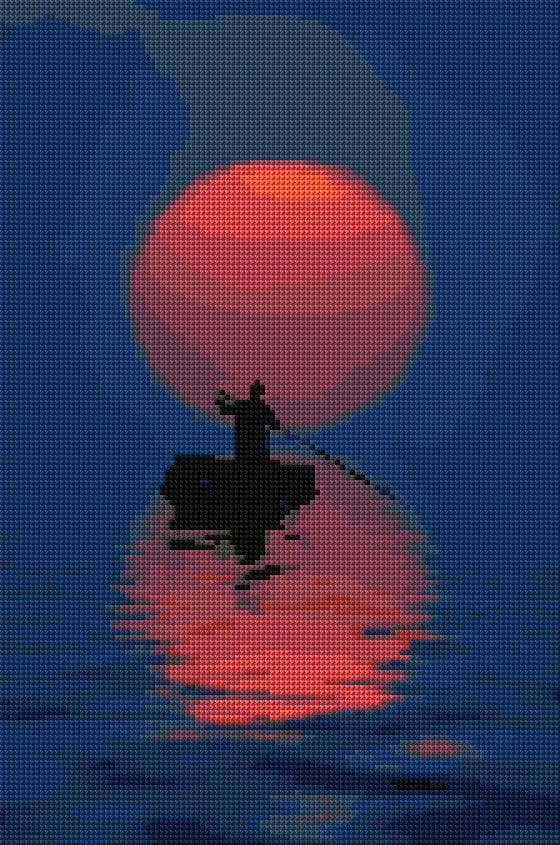 Fisherman free cross-stitch pattern