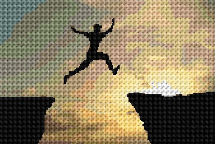 Jump free cross-stitch pattern