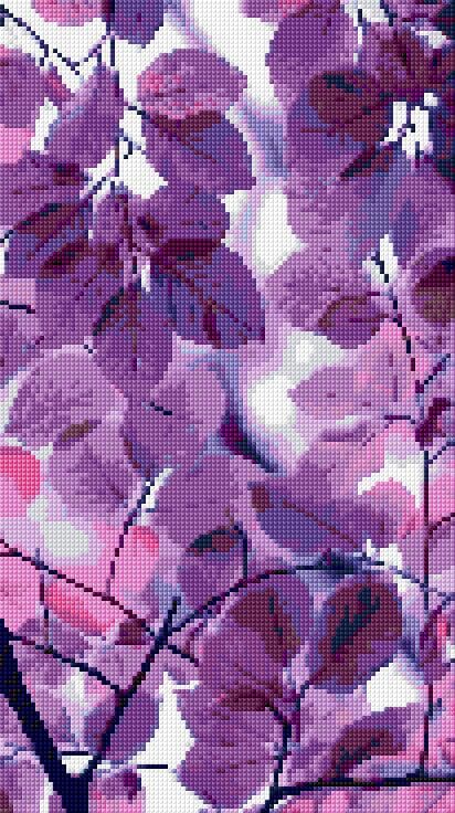 Purple Leaves free cross-stitch pattern
