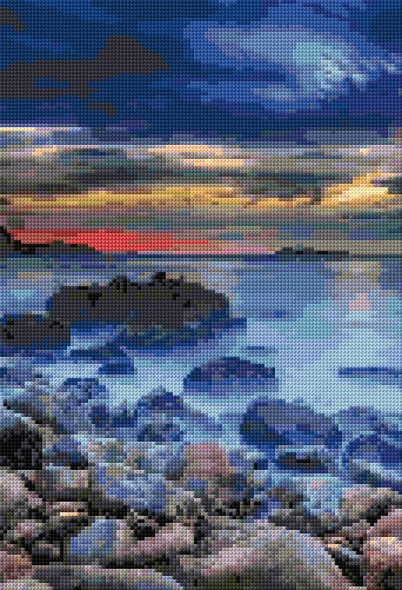 Sunset free cross-stitch pattern