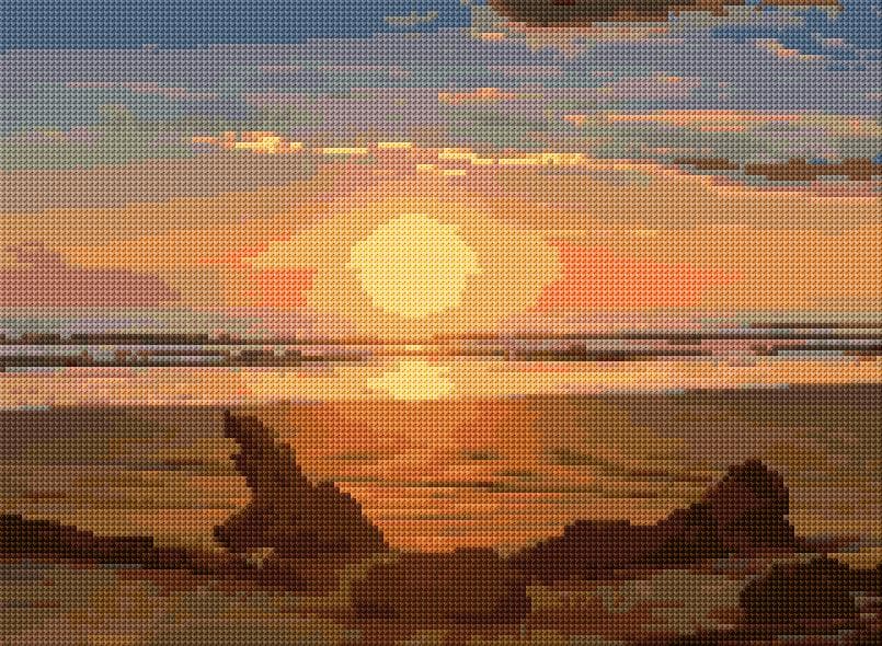 Sunrise free cross-stitch pattern