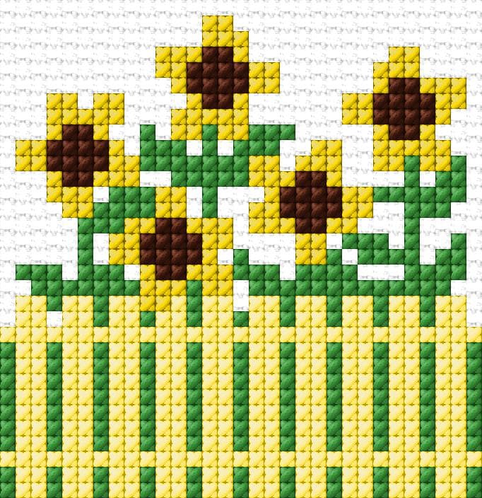 Sunflowers free cross-stitch pattern