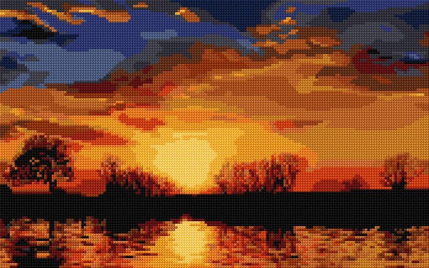 Sunset free cross-stitch pattern