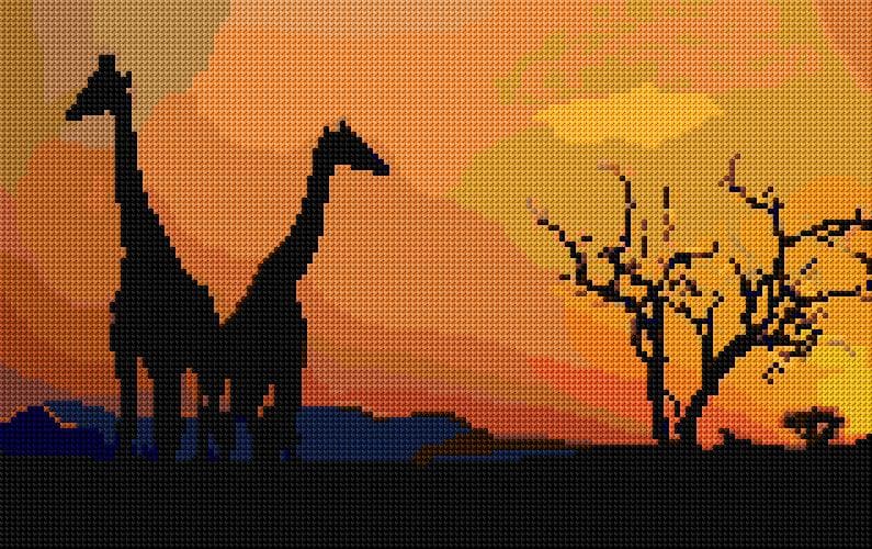 Sunset free cross-stitch pattern
