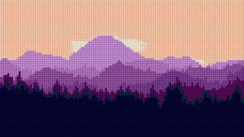 Landscape free cross-stitch pattern